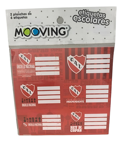 ETIQUETAS AUTOADHESIVAS INDEPENDIENTE MOOVING RECTANGULARES