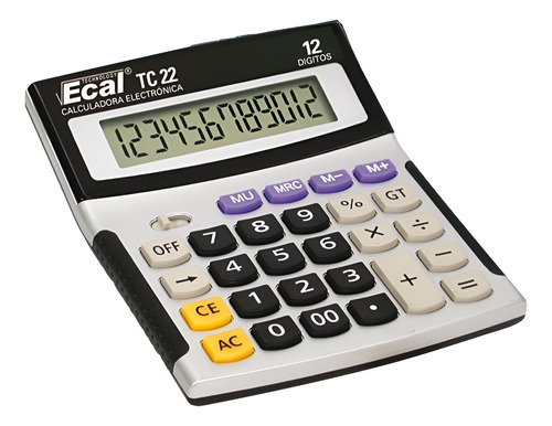 CALCULADORA ECAL MEDIANA TC 22 12 DIGITOS LAMA