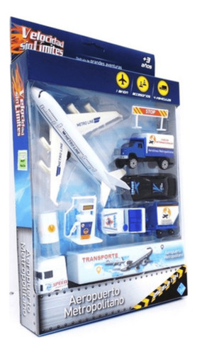 SET AVION AUTO CAMION AEROPUERTO METROPOLITANO DUENDE AZUL