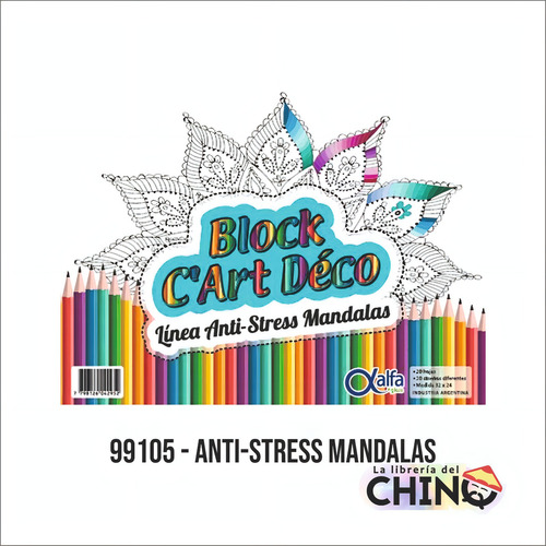 BLOCK DE CARTULINA ANTI STRESS ALFA 32CM X 24CM, MANDALAS