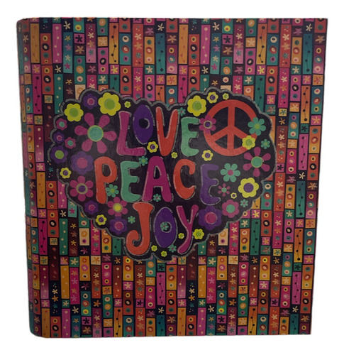 CARPETA ESCOLAR 3X40 LOVE PEACE JOY HIPPIE INKDROP