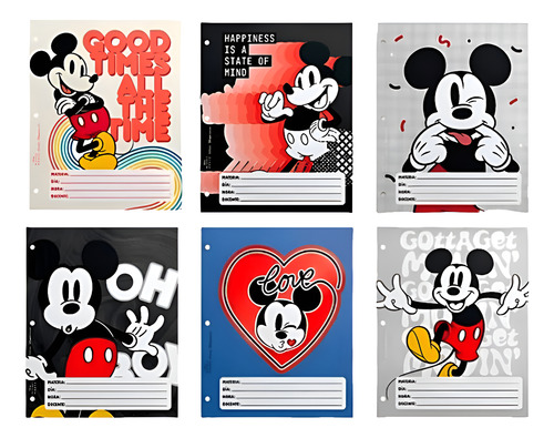 SEPARADORES DE MATERIA ESCOLAR N°3 X6 MICKEY MOUSE DISNEY