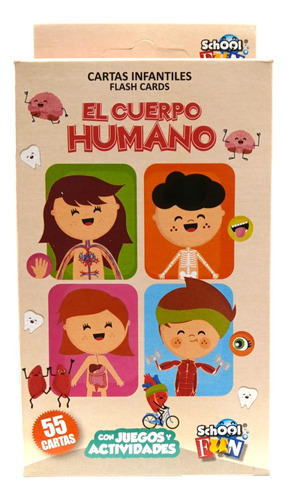 CARTAS INFANTILES EDUCATIVAS FLASH CARD EL CUERPO HUMANO