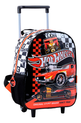 MOCHILA CARRITO 12 AUTOS RED CARS NEGRO HOT WHEELS WABRO