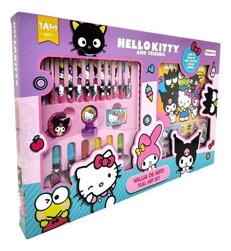 SET VALIJA DE ARTE DE PERSONAJES HELLO KITTY AND FRIENDS