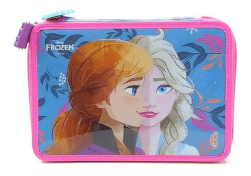 CARTUCHERA CANOPLA 2 PISOS FOREVER SISTERS FROZEN CON UTILES