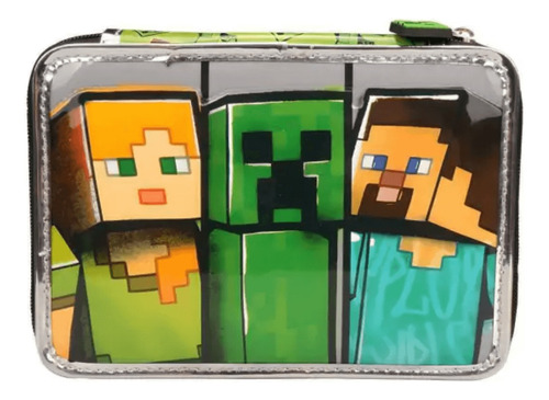 CARTUCHERA CANOPLA 1 PISO MINECRAFT CREEPER AMIGOS ACCESORIO