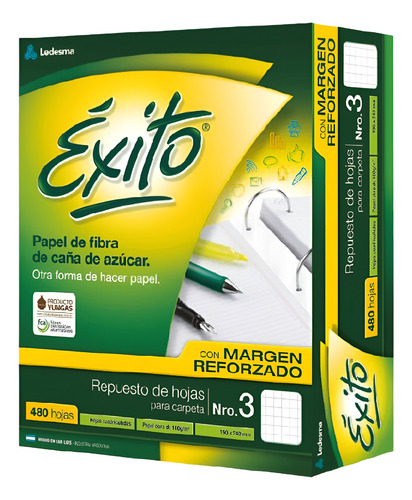REPUESTO EXITO N3 CUADRICULADO 480H MARGEN REFORZADO