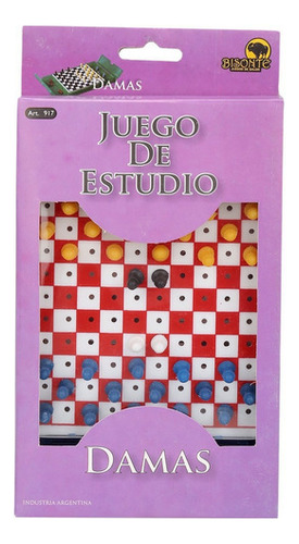 JUEGO DE MESA DAMAS PORTATIL LINEA ESTUDIO COMPACTO BISONTE
