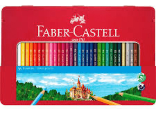 LATA DE 36 ECOLÁPICES HEXAGONALES DE COLOR CON VENTANA FABER