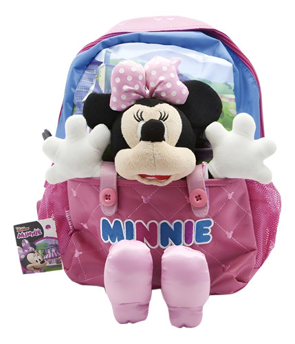 MOCHILA ESPALDA JARDÍN 13 MINNIE DISNEY CON PELUCHE