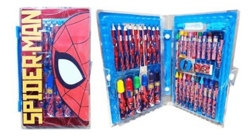KIT ESCOLAR SET DE ARTE SPIDERMAN HA614 42 PIEZAS CRESKO
