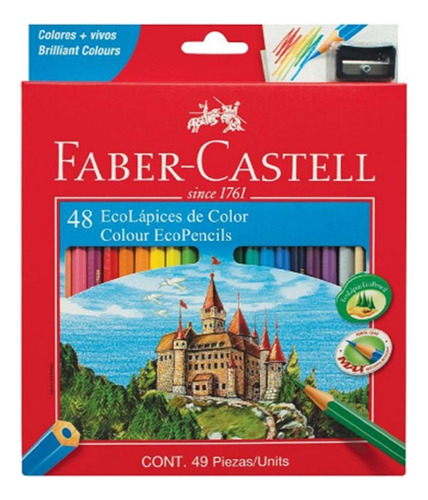 LAPICES ECOLAPICES X 48 +SACAPUNTAS FABER CASTELL