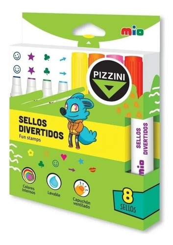 MARCADORES SELLOS DIVERTIDOS COLOR X8 PIZZINI FUN STAMPS