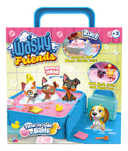 PLAY SET MASCOTAS SORPRESA WASHY FRIENDS HORA DE BAÑARSE