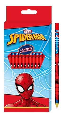 LAPICES DE COLORES ESCOLARES HOMBRE ARAÑA CRESKO