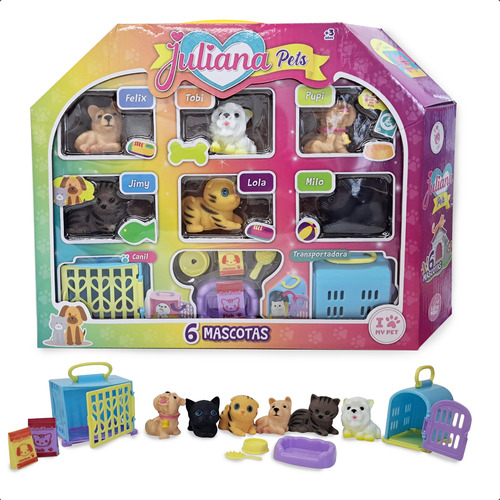 JULIANA PETS CON SEIS MASCOTAS Y ACCESORIOS