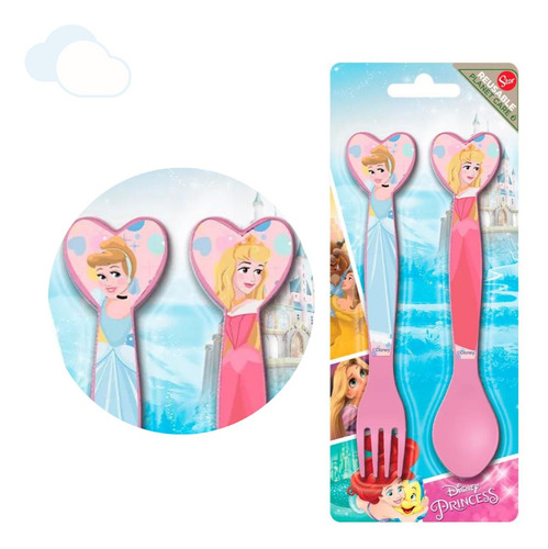 SET CUBIERTOS CUCHARA TENEDOR PRINCESAS DE DISNEY WABRO