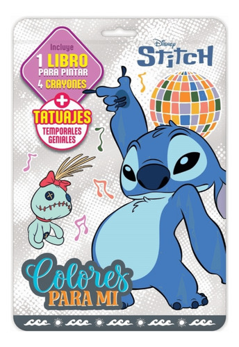SET DISNEY STITCH LIBRO PARA COLOREAR 4 CRAYONES+TATUAJES