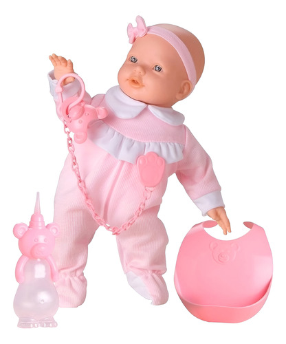 MUÑECA BEBE MANÍA CON BABERO ORIGINAL