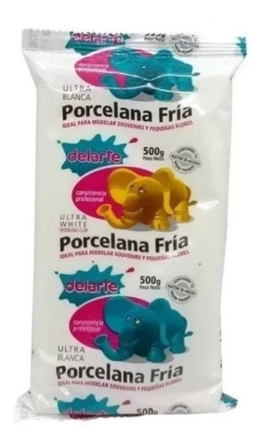 PORCELANA FRIA DELARTE X 500 GRAMOS ULTRA BLANCA