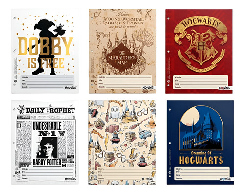 SEPARADORES DE MATERIA ESCOLAR N°3 X6 HARRY POTTER
