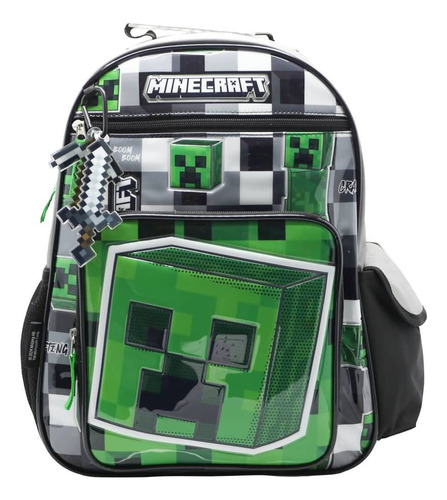 MOCHILA ESPALDA 16 CREEPER FACE MINECRAFT CRESKO