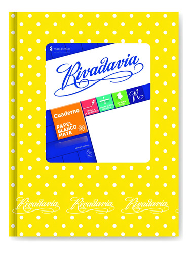 CUADERNO TAPA CARTON 16X21 50 HOJAS LUNARES AMARILLO