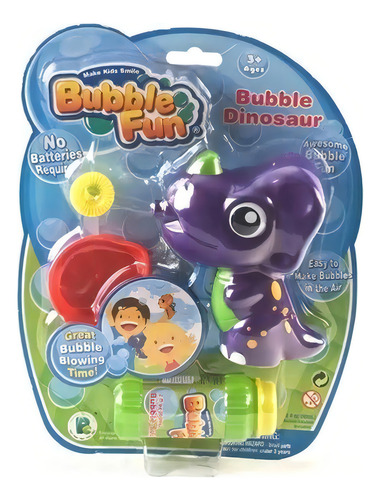 BURBUJERO DINOSAURIO BUBBLE FUN BURBUJAS DIVERTIDAS WABRO