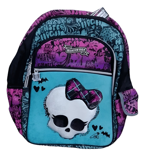 MOCHILA ESCOLAR ESPALDA 18 CALAVERA MOÑO MONSTER HIGH CRESKO
