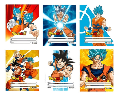 SEPARADORES DE MATERIA ESCOLAR N°3 X6 DRAGON BALL