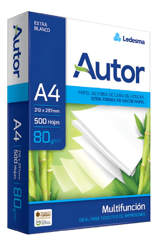 RESMAS AUTOR A4 MULTIFUNCIÓN 500 HOJAS 80GR LEDESMA