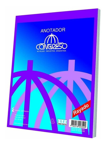 BLOCK ANOTADOR RAYADO CONGRESO X40 HOJAS ESCOLAR