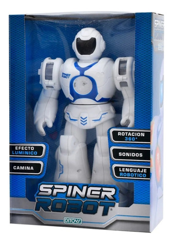 SPINER ROBOT CON LUZ Y SONIDO GIRA 360 DITOYS