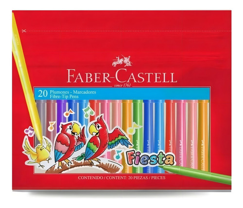 MARCADOR ESCOLAR FIESTA X20 COLORES FABER-CASTELL