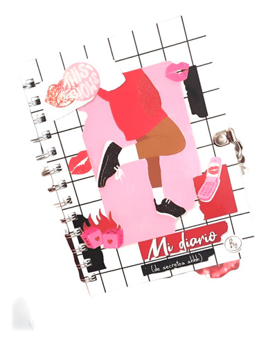 DIARIO INTIMO 13X18 50 HJ STICKERS CANDADO GLITTER COOL LOVE