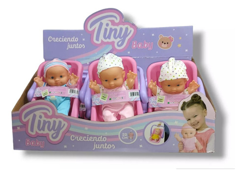 MUÑECO BEBOTE BEBE CON HUEVITO TINY 22 CM ROPITA