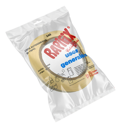 CINTA ADHESIVA PAPEL RAPIFIX 12 MM X 50 METROS