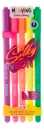 BOLIGRAFOS ROLLER TINTA GEL SILKY NEON X5 MOVING