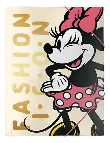 CARPETA OFICIO 3 SOLAPAS CON ELASTICO MINNIE MOUSE MOOVING