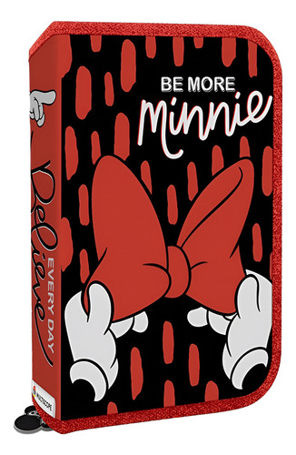 CARTUCHERA DESPLEGABLE CIERRE DE TELA MINNIE MOUSE DISNEY