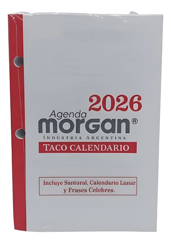 TACO CALENDARIO MORGAN 2026 CHICO