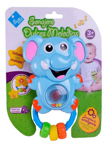 SONAJERO ANIMALITO DULCES MELODÍAS CON LUZ DUENDE AZUL
