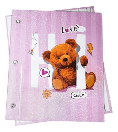 CARPETA N3 DOS TAPAS COMFY BEAR HOLOGLITTER REXON