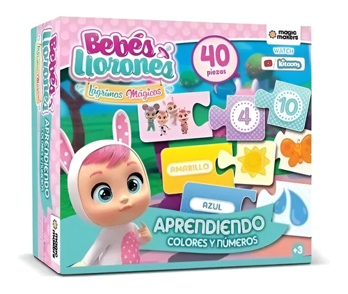 CRY BABIES APRENDIENDO COLORES Y NUMEROS 40 PIEZAS
