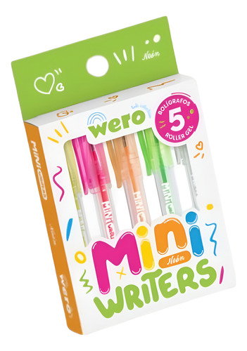 Set Wero Mini Writers 5 Bolígrafos Roller Gel Surtidos
