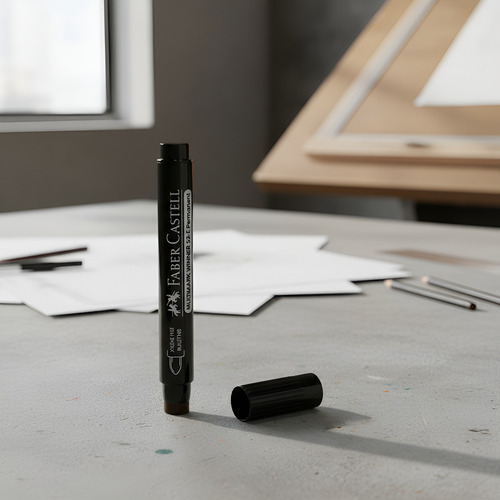 Marcador Permanente Faber-castell 52 Punta Redonda X12 Negro
