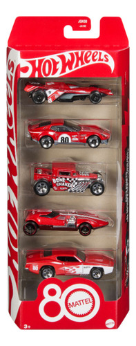 Hot Wheels 5 Automoviles Mattel 80 Aniversario