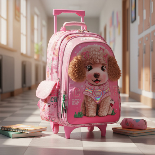 Mochila Escolar Carro 18 Poodle Chimola