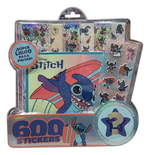 Set De Arte Disney Stitch Con Libro Para Pintar 600 Stickers